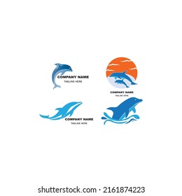 simple dolphin logo vector icon illustration design