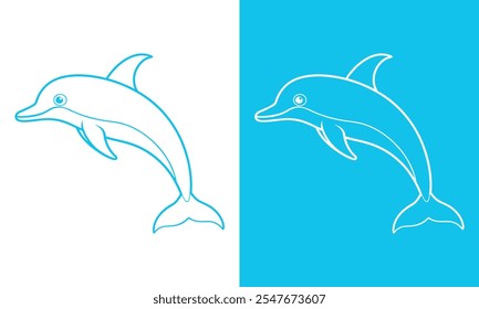 Simple Dolphin Sketch in Swimming Pose