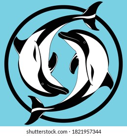 Idea del logo con tema de delfín simple