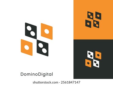 simple domino logo design concept