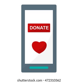 Simple donate button vector icon