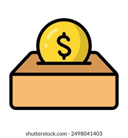 Einfache Spende bunte Ikone. Das Symbol kann für Websites, Druckvorlagen, Präsentationsvorlagen, Illustrationen usw. verwendet werden