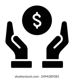 Simple Donation glyph icon. The icon can be used for websites, print templates, presentation templates, illustrations, etc