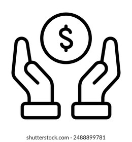 Icono de Donación simple. El ícono se puede usar para Sitios web, Plantillas impresas, Plantillas de presentación, ilustraciones, etc