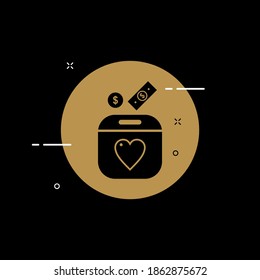 Simple idea de ilustración de donación. Fácil de editar con archivo vectorial. Puede usar para todo el contenido de diseño gráfico. Especialmente sobre eventos sociales.