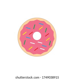 Simple Donut flat icon vector illustration logo for many purpose