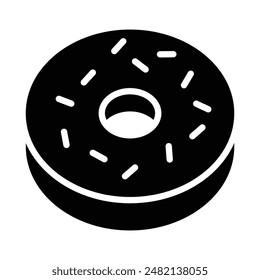 Simple Donut glyph icon. The icon can be used for websites, print templates, presentation templates, illustrations, etc