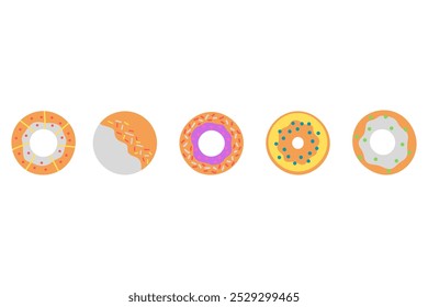 Simple donut illustration design set