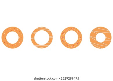 Simple donut illustration design set