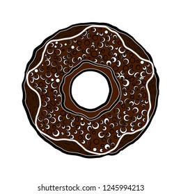 Simple donut illustration. Donut isolated on white background.