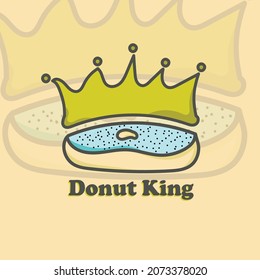 simple donut king logo template ilustration