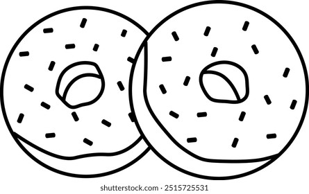 Simple donut line drawing illustration