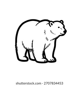 Einfaches Doodle-Tier in sauberer schwarzer Linie Kunst auf weißem Hintergrund, geeignet für verschiedene kreative und gestalterische Zwecke