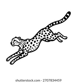 Animal doodle simple en arte de línea negro limpio sobre un fondo blanco, adecuado para varios usos creativos y de diseño