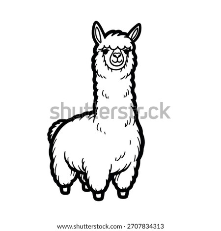 Simple doodle animal in clean black line art on a white background, suitable for various creative and design uses