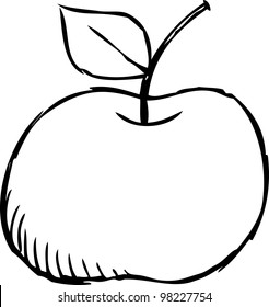 Simple Doodle Of Apple