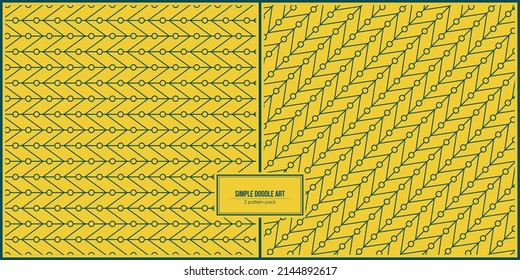 simple doodle art pattern with yellow background