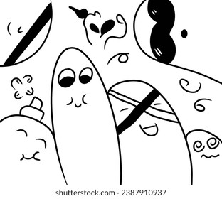 simple doodle art vector illustration