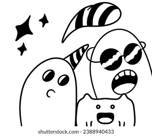 simple doodle art vector illustration