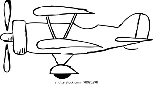 simple doodle of biplane aircraft