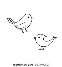 Simple doodle birds black and white