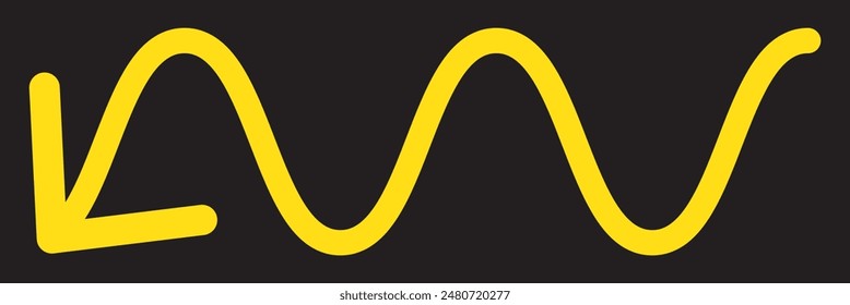 Simple doodle of bold line arrow movement