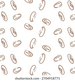Doodle simple de café marrón sin patrón