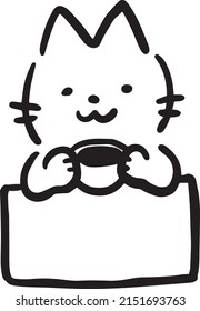 simple doodle cat logo elements 