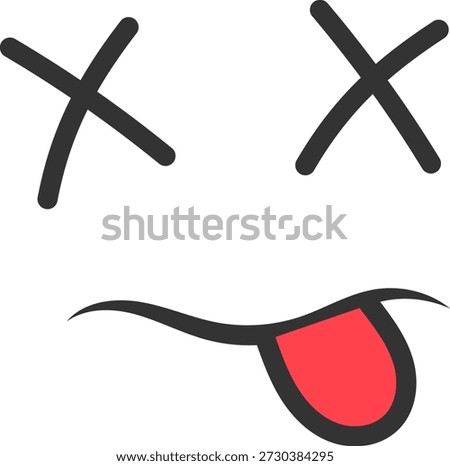 Simple doodle dead smile face