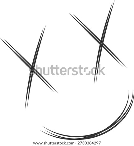 Simple doodle dead smile face