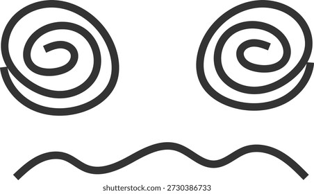 Cara de sonrisa mareada de Doodle simple