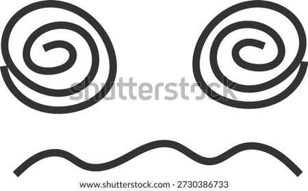 Simple Doodle Dizzy Smile Face