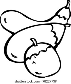 simple doodle of eggplant