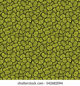 Simple doodle green pattern. Abstract seamless background. Nature wallpaper. Vector illustration.