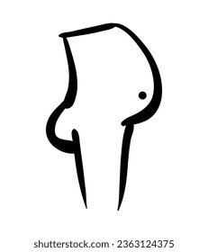 einfaches Doodle Hand zeichnen Skizze fette Mann
