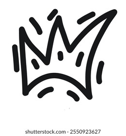 simple doodle hand drawing crown 
