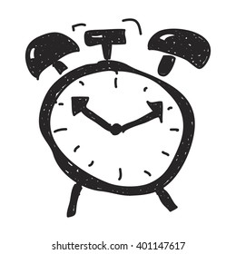 Simple Doodle Of A Hand Drawn Alarm Clock