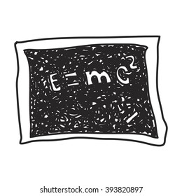 Simple doodle of a hand drawn blackboard with math question