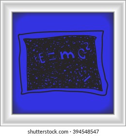 Simple doodle of a hand drawn blackboard with math question