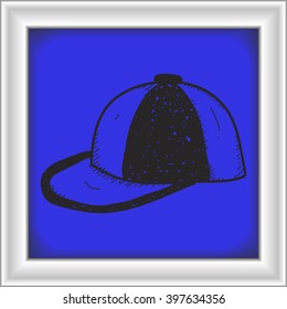 Simple doodle of a hand drawn cap