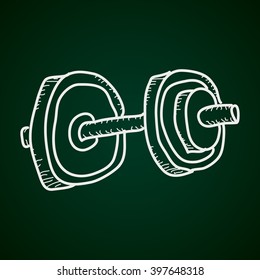 Simple doodle of a hand drawn dumbell