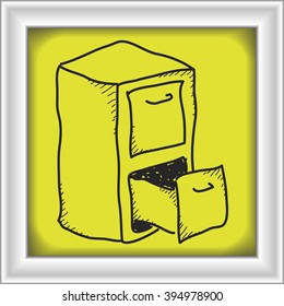 Simple doodle of a hand drawn filing cabinet