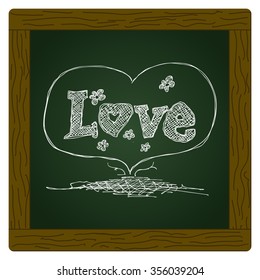 Simple doodle of a hand drawn love heart design