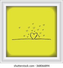 Simple doodle of a hand drawn love heart design