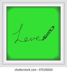 Simple doodle of a hand drawn love heart design