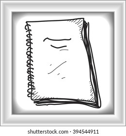 Simple doodle of a hand drawn notebook