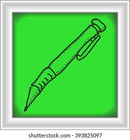 Simple doodle of a hand drawn pen