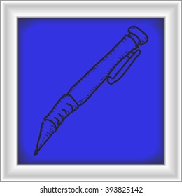 Simple doodle of a hand drawn pen