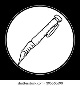 Simple doodle of a hand drawn pen