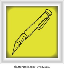 Simple doodle of a hand drawn pen